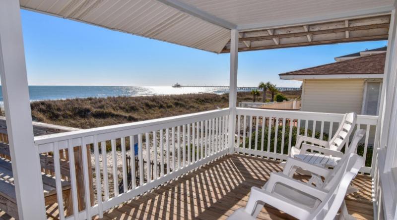 Back porch of a North Myrtle Beach vacation rental